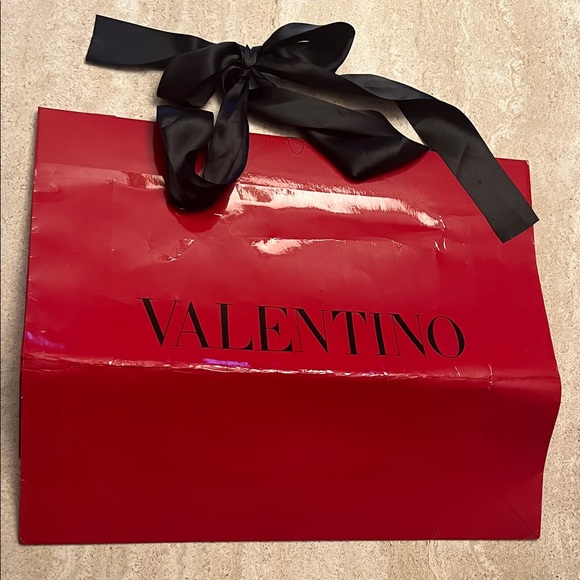 Valentino Other - Valentino Red Bag with Black Ribbon